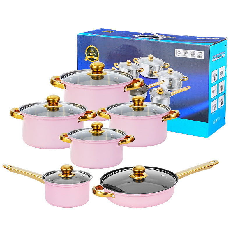 Gold Dual-sided Stockpot, 12-teiliges Set