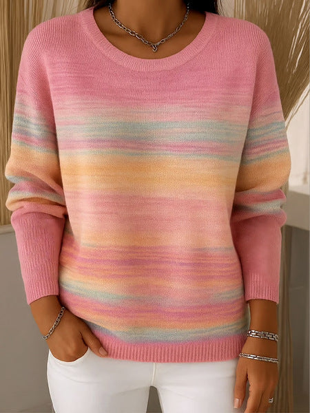 Pullover-Top mit Pflanzen- und Blumenmuster
