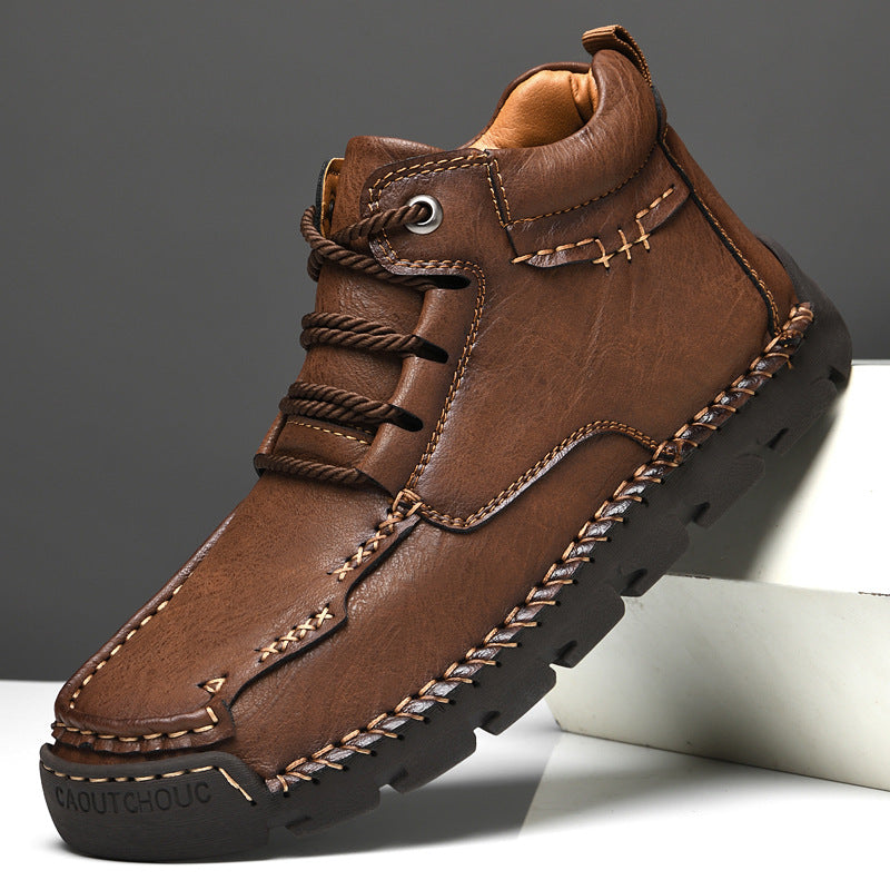 Warme Retro-Stiefeletten aus Samt für Herren