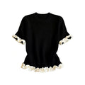 Elegantes Kurzarm-Shirt mit Holzohr-Rüschen – Ansicht 2