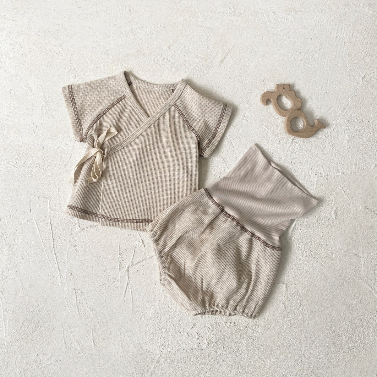 Waffel-Top & Bauchtenschutz Hose Set – Bild 7 | LuxeStyle