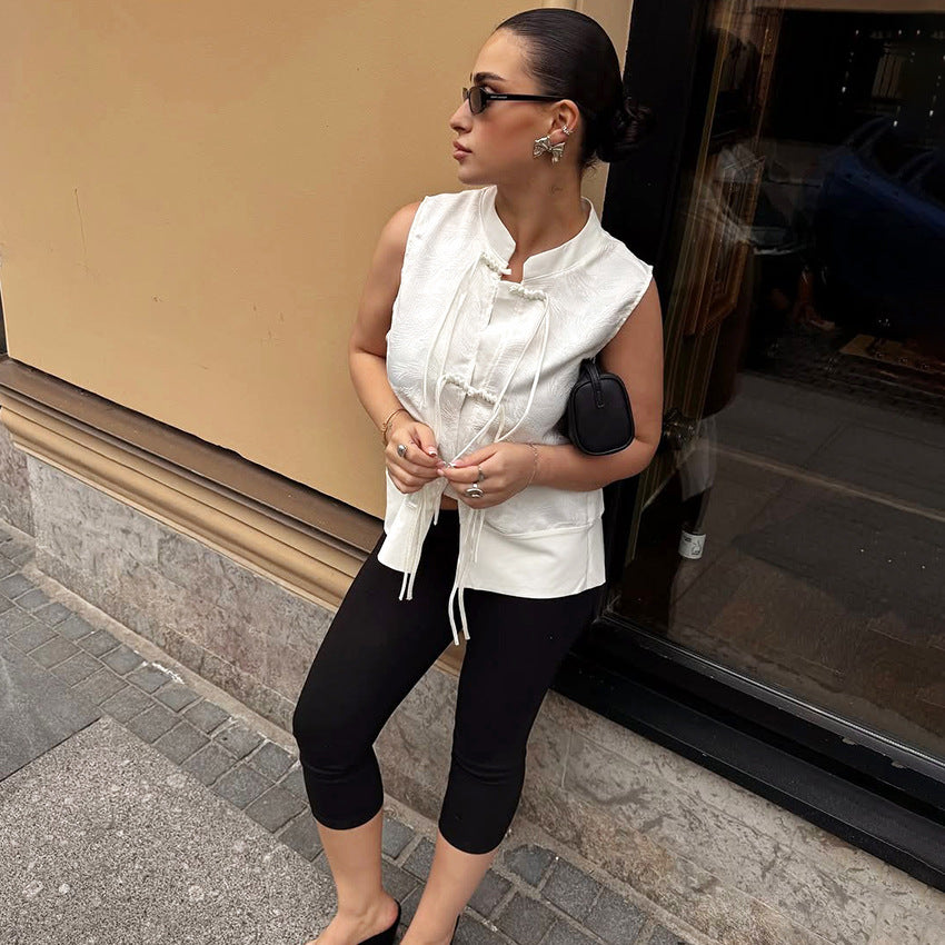 Ärmelloses Casual-Shirt im New Chinese Style | LuxeStyle