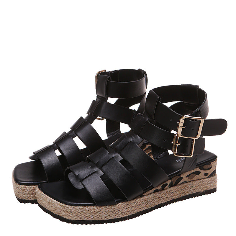 Woven Hemp Rope Platform Sandalen | LuxeStyle