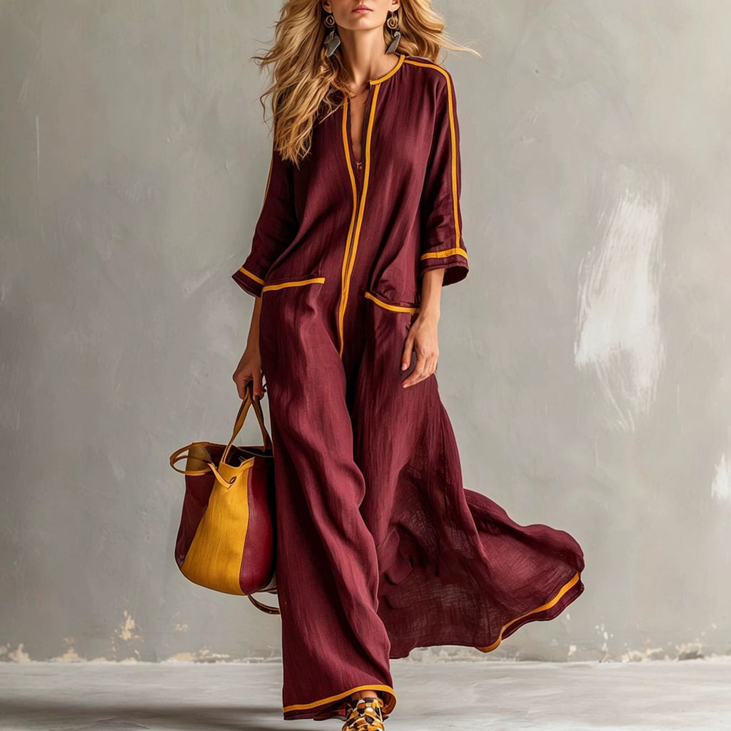 Gestreiftes, elegantes Maxikleid