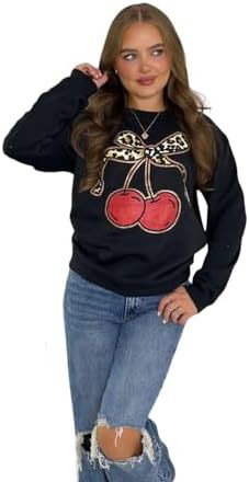Sweatshirt mit Leoparden-Kirschen-Print