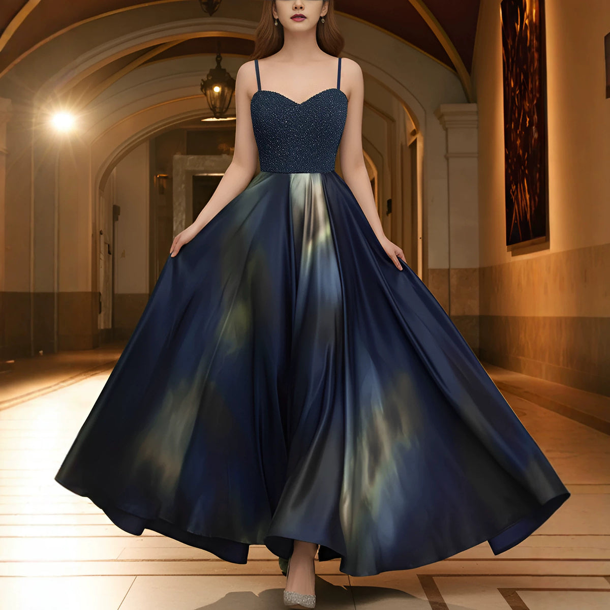 Elegantes Ombre Satin-Slip-Kleid – Bild 5 | LuxeStyle