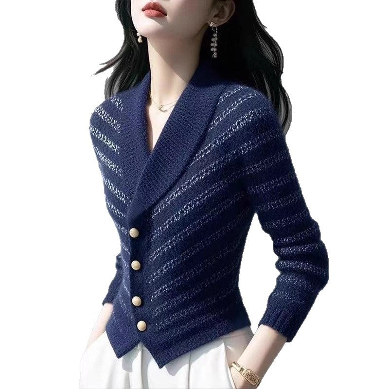 Gestreifter Strick-Cardigan