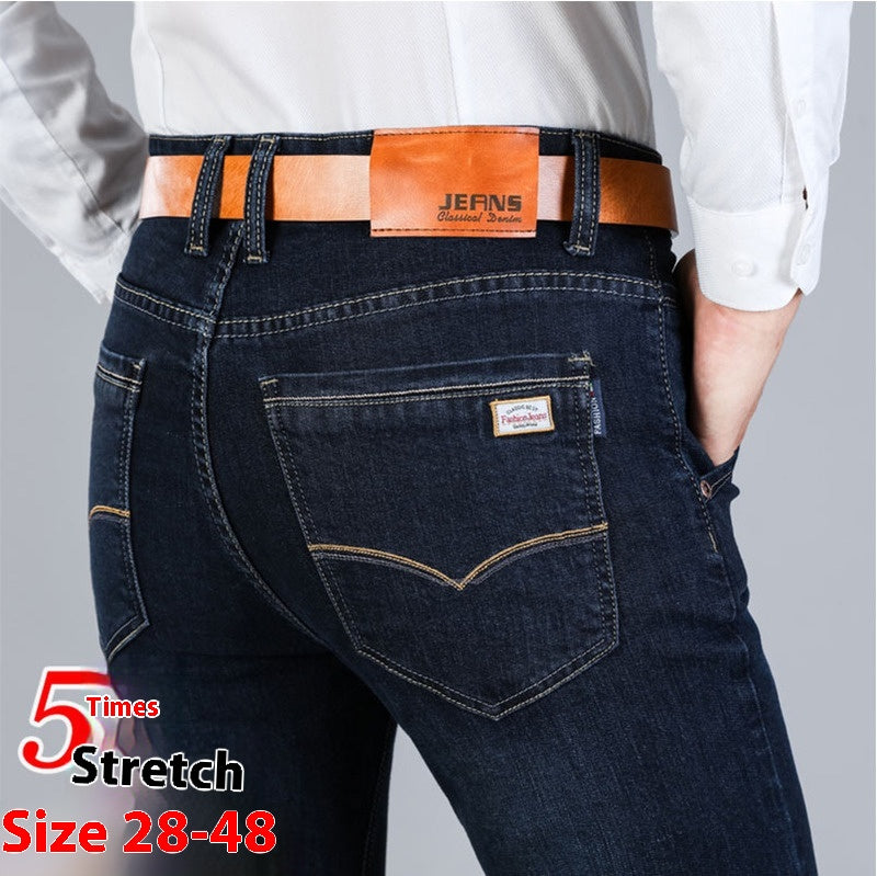 Herren Super-Stretch Jeans, locker geschnitten