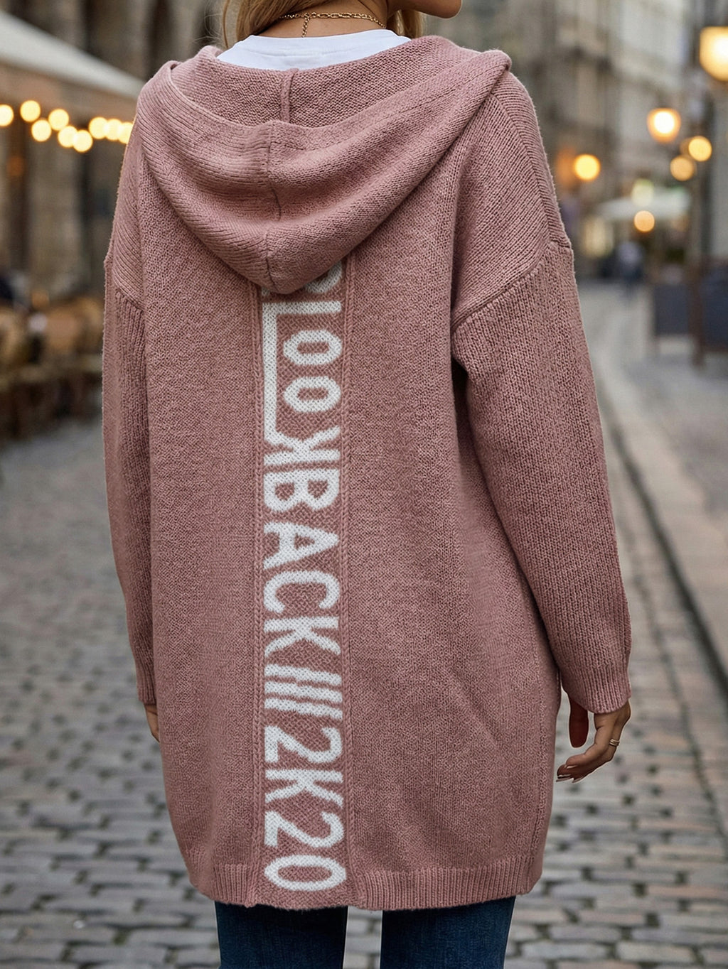 Leichter, bügelfreier Hoodie-Cardigan mit seitlichen Taschen