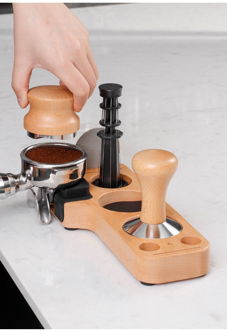 Universal Kaffeepress-Basis aus Buchenholz