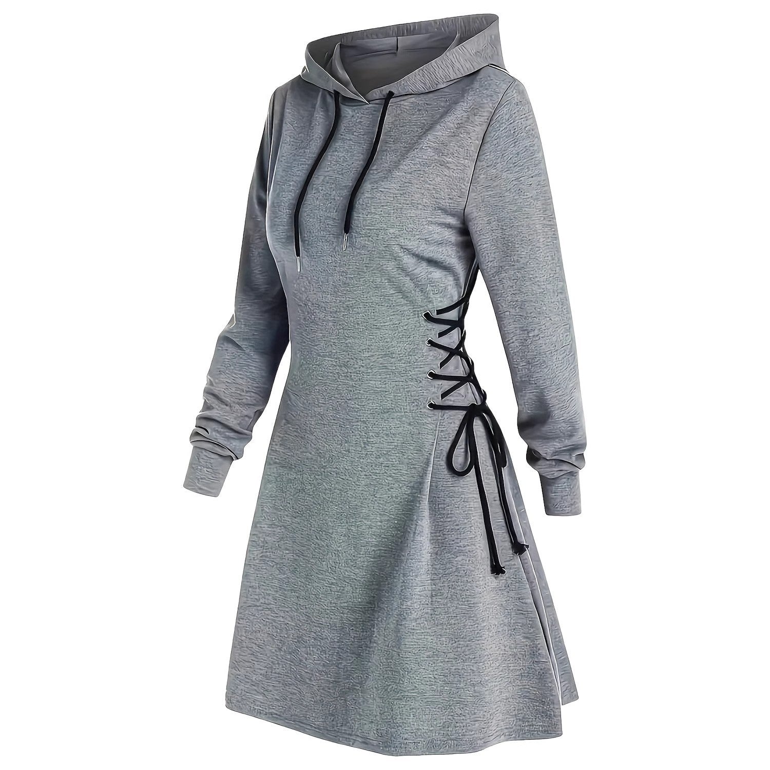 Kapuzenkleid mit langen Ärmeln