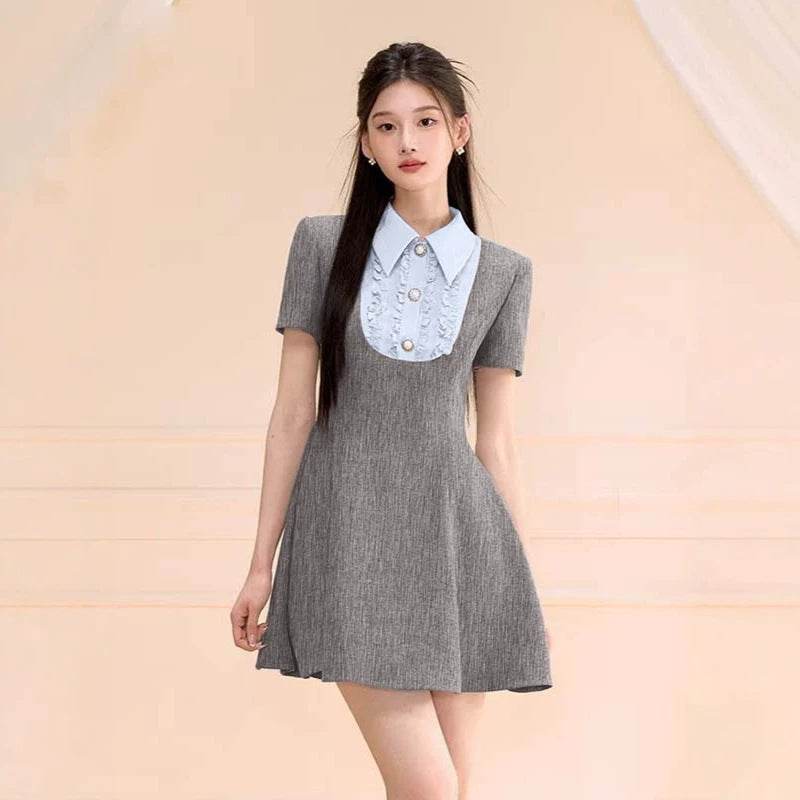 Preppy Patchwork Minikleid mit Kontrastfarben – Bild 6 | LuxeStyle