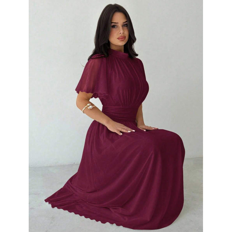 Elegantes A-Linien-Kleid mit Rüschenärmeln