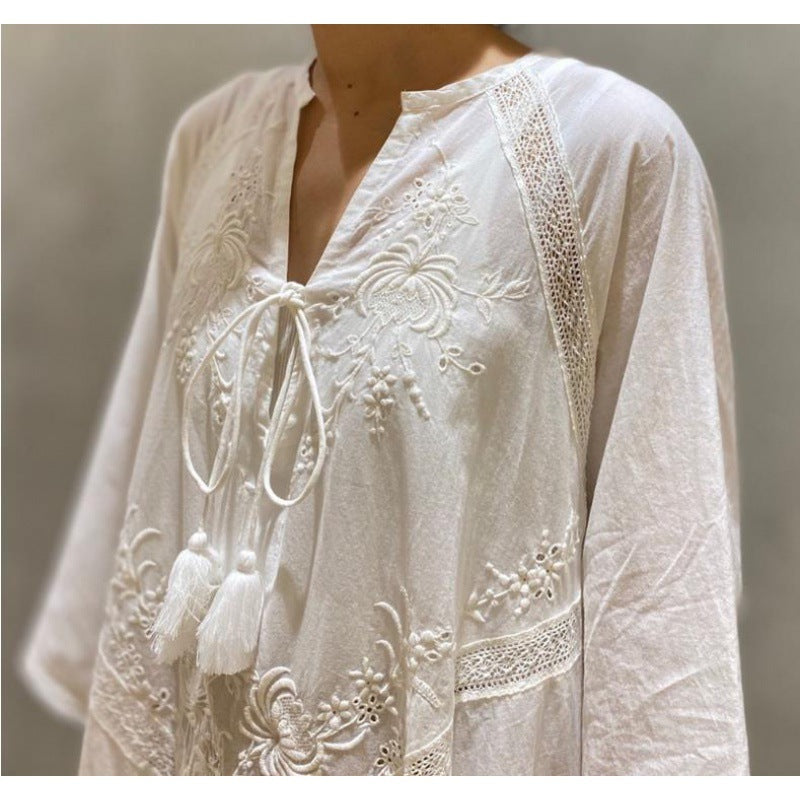 Elegantes Schnürkleid aus Baumwoll-Leinen – Bild 2 | LuxeStyle