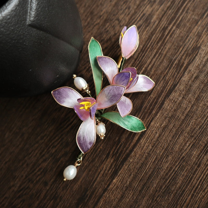 Orchideen‑Filigran‑Brosche in Lila – Bild 4 | LuxeStyle