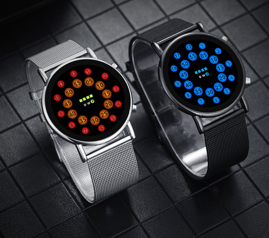 Leichte LED-Uhr mit Milanaise-Armband | LuxeStyle