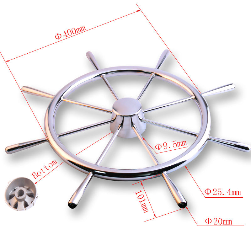 Steuerungsrad aus Edelstahl 400 mm – Bild 2 | LuxeStyle