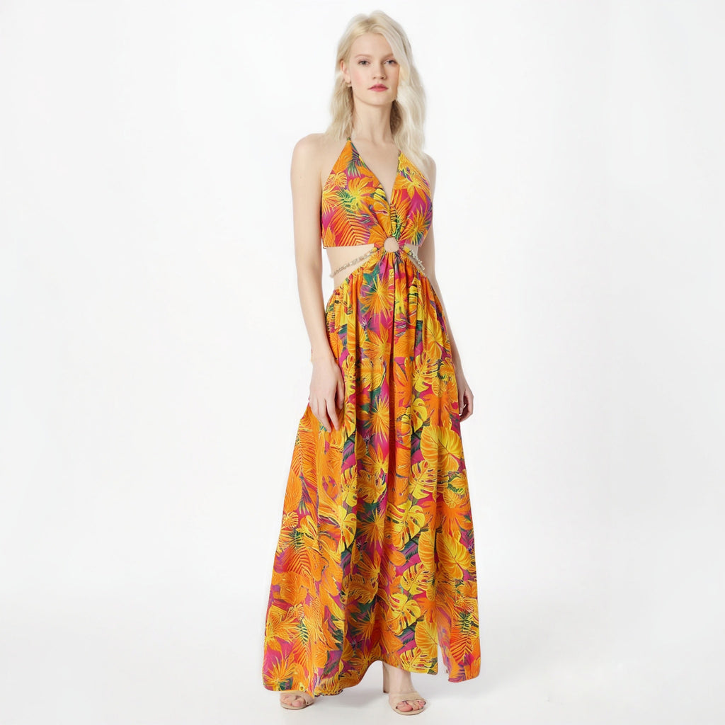Damen Maxikleid mit Print – Bild 6 | LuxeStyle