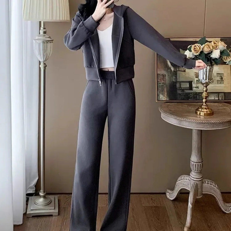Hoodie und weite Hose Set im Western-Stil