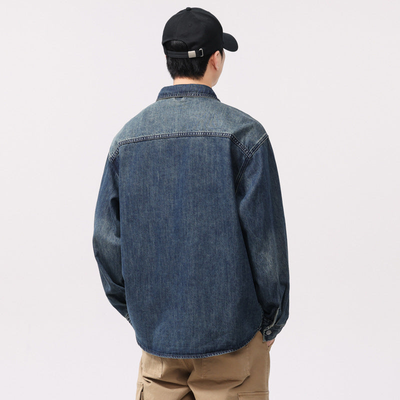 Amerikanisches Retro-Long-Sleeve-Denim-Shirt – Bild 3 | LuxeStyle
