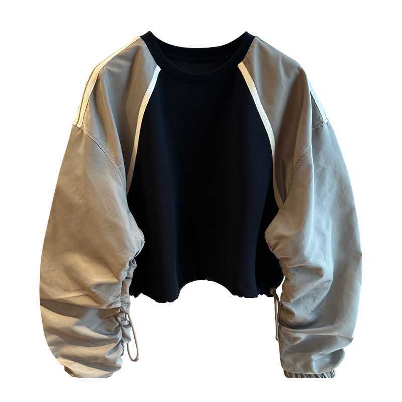 Patchwork Color-Block Raglan-Sweatshirt für Damen