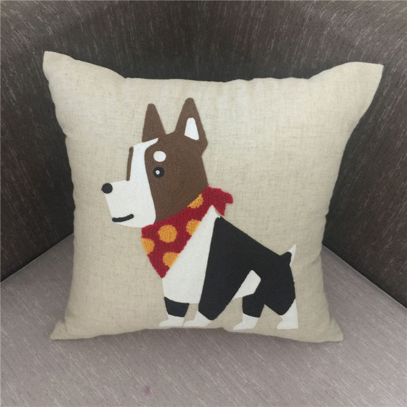 Besticktes Kissen American Dog