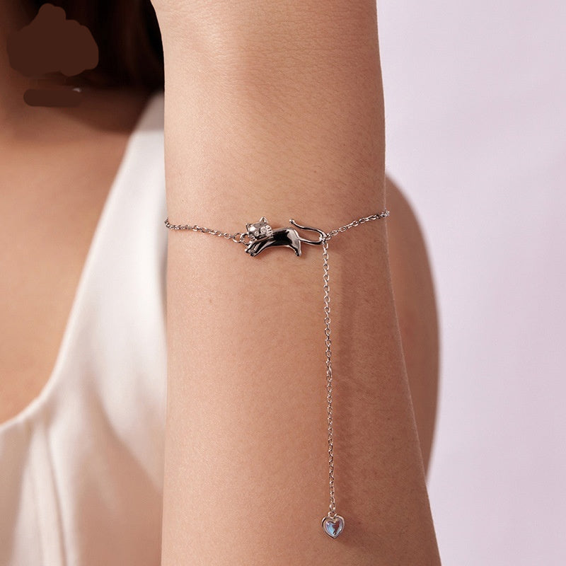 S925 Sterling Silber Katzen-Armband für Damen – Bild 6 | LuxeStyle