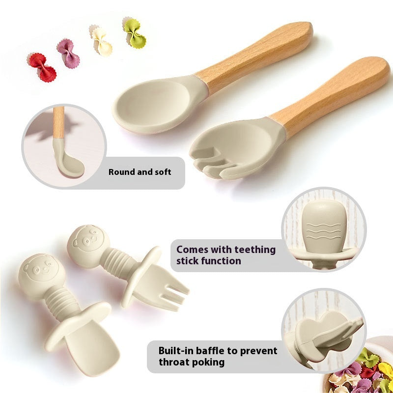 Kindergeschirr-Set aus Silikon, 11-teilig