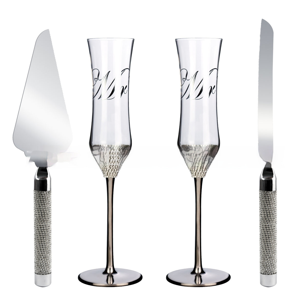 Champagnerglas-Set mit Tortenmesser & Schaufel – Bild 2 | LuxeStyle