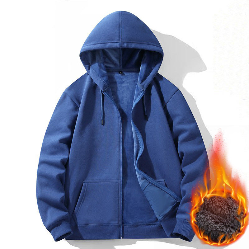 Herren Kapuzen-Cardigan Fleece-gefüttert