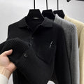 Strick-Cardigan mit Reverskragen und Taschen