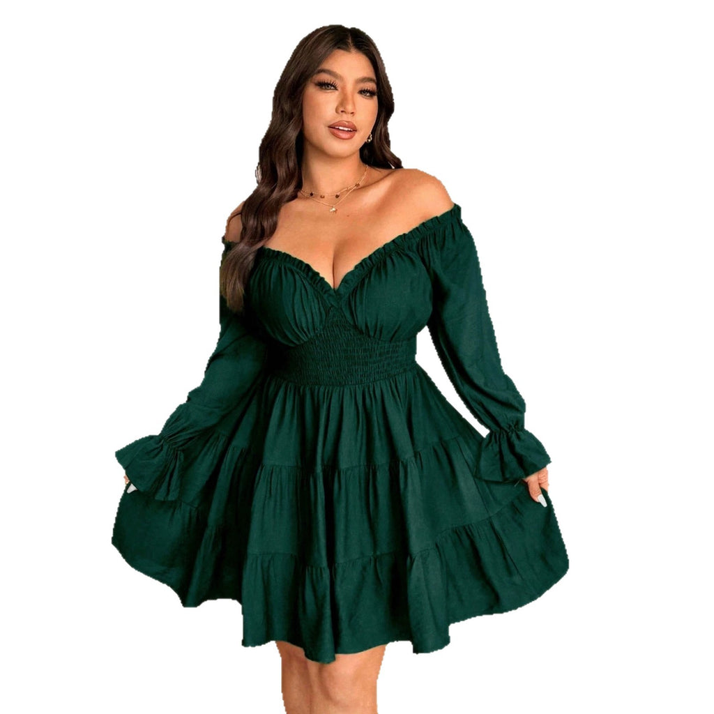 Kurzes V-Ausschnitt-Kleid