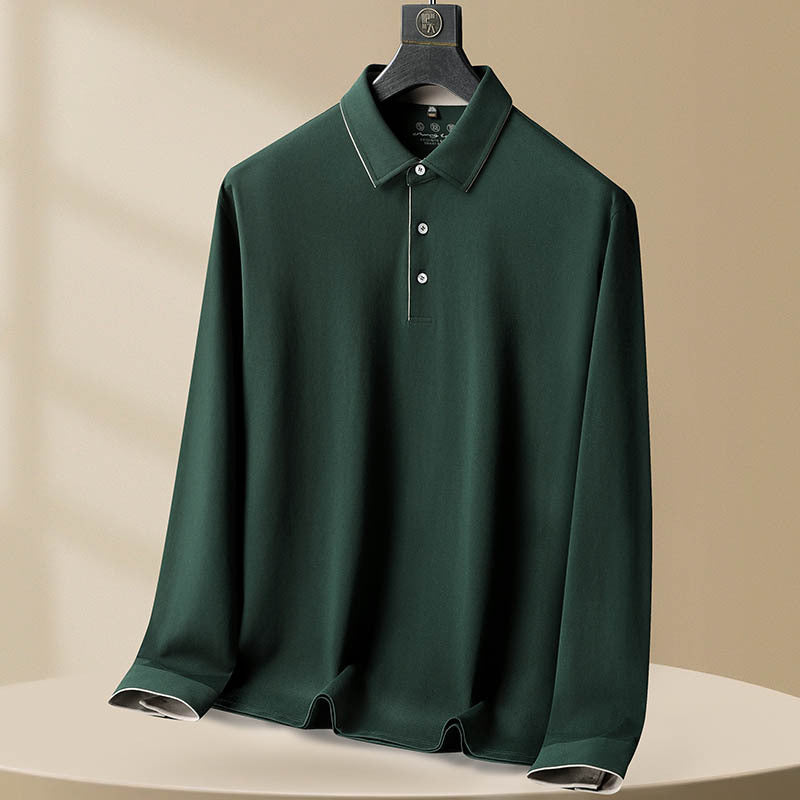 Herren Langarm-Polohemd aus Baumwolle – Bild 5 | LuxeStyle