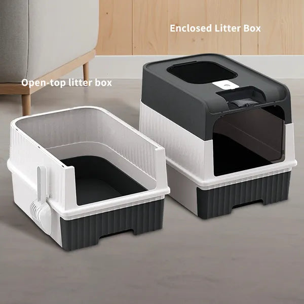 Würfel-Katzentoilette mit zwei Eingängen