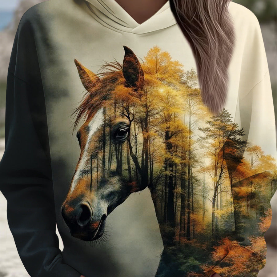 3D Tier-Print Hoodie für Damen