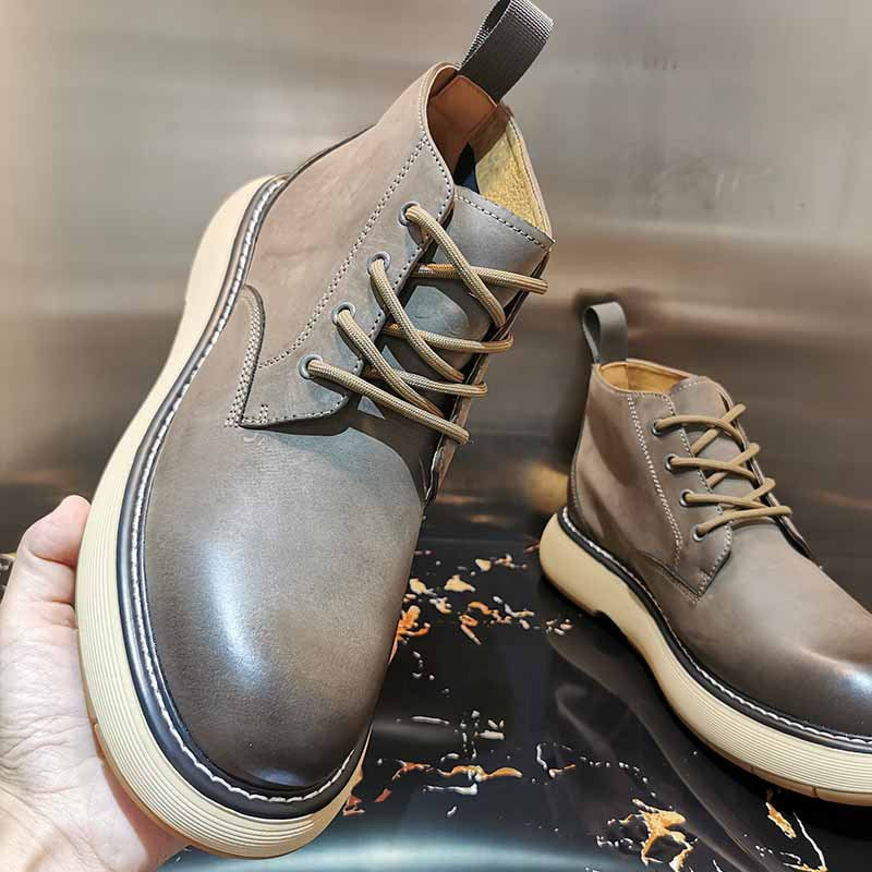 Warme High-Top Lederschuhe aus Rindsleder | LuxeStyle