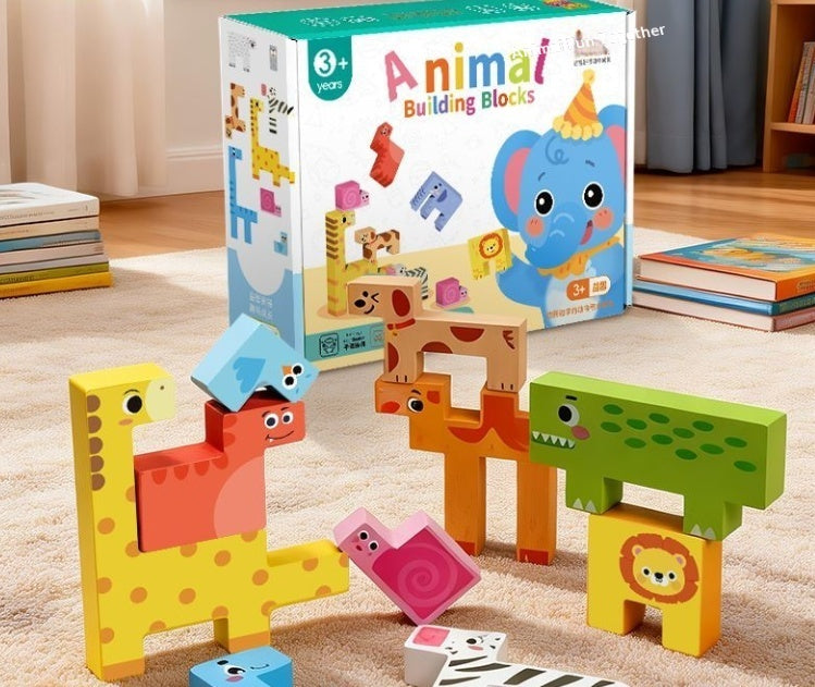 Tierstapel-Spiel mit Holzblöcken – Bild 4 | LuxeStyle