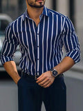 Gestreiftes Langarmshirt mit Stretch für Herren – Bild 12 | LuxeStyle