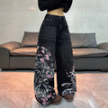 Weißer Tiger-Druck Bequem-Jeans Damen