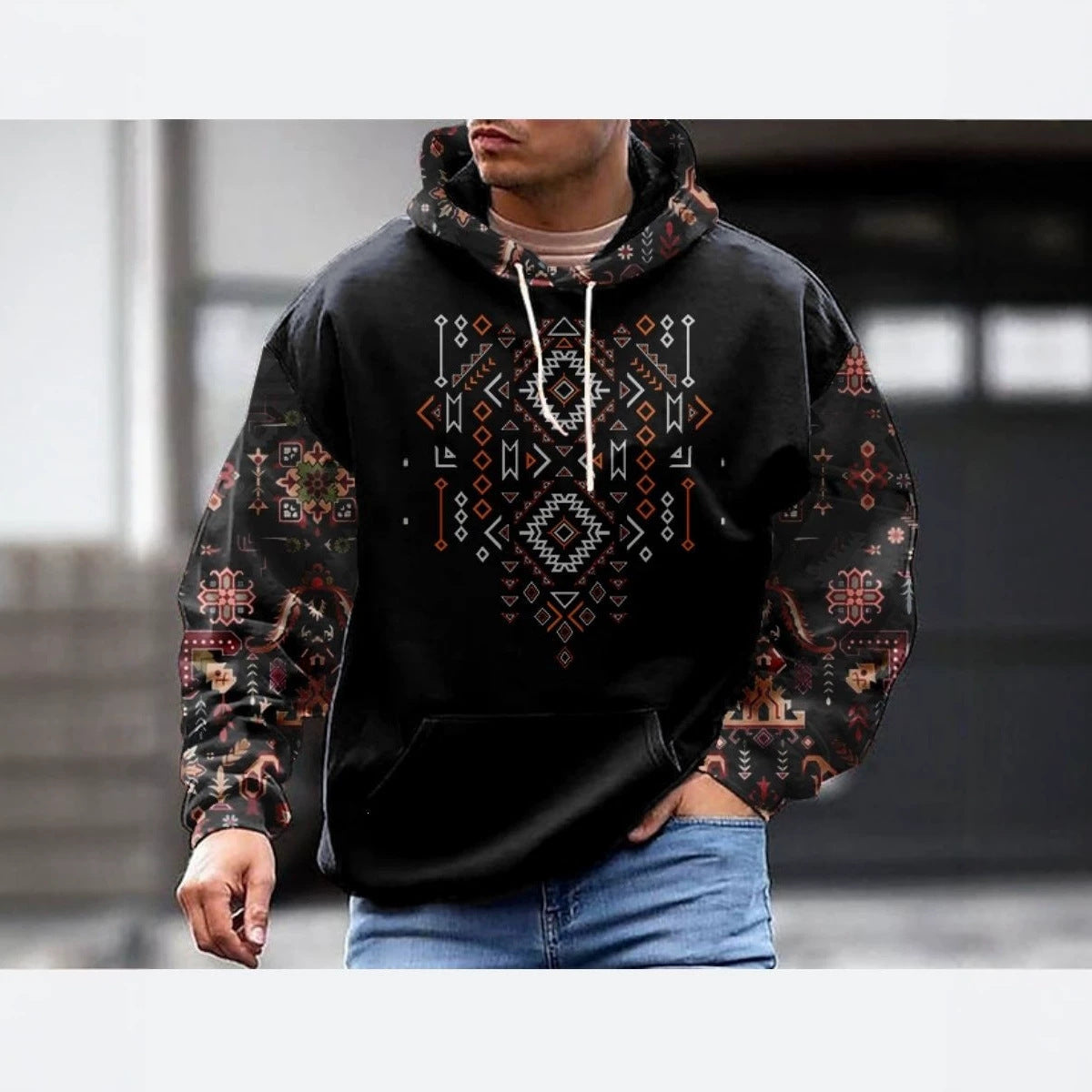 Herren Kapuzenpullover Langarm Casual