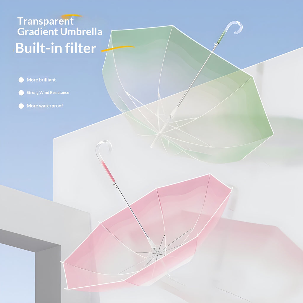 Transparenter Regenschirm mit Farbverlauf