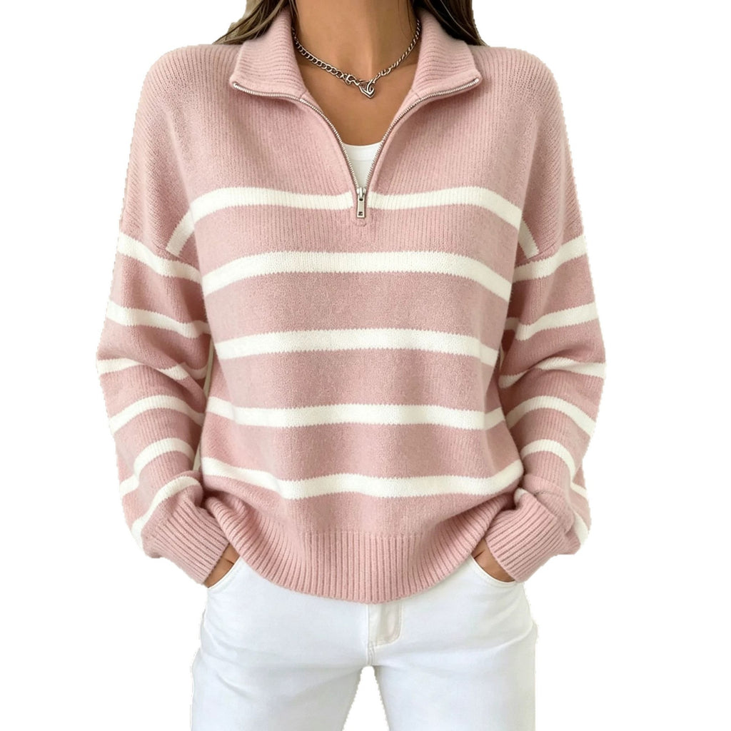 Color-Block Pullover mit Kettenmuster