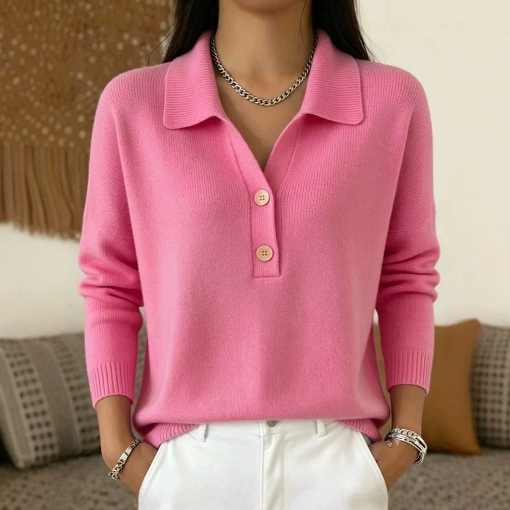 Knitpullover mit geradem Kragen