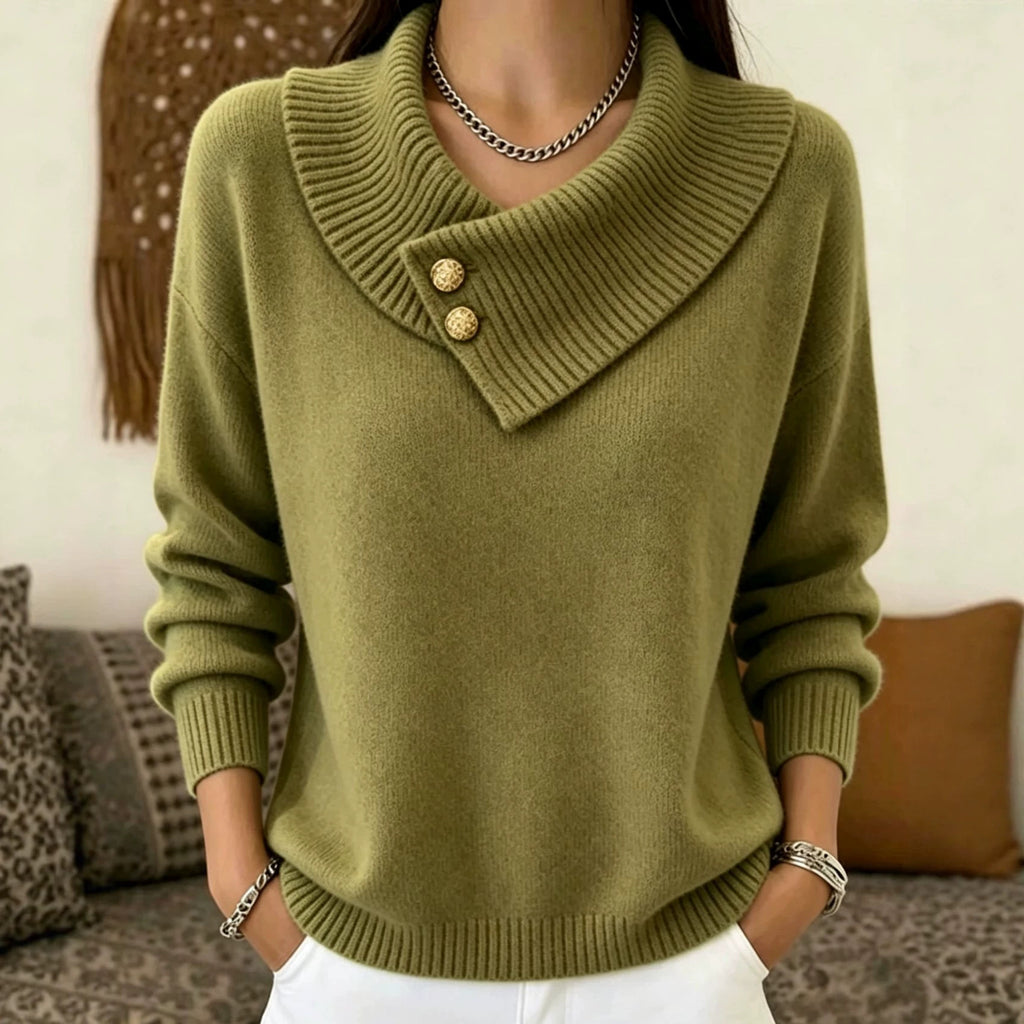 Kuscheliger Strickpullover mit Reverskragen