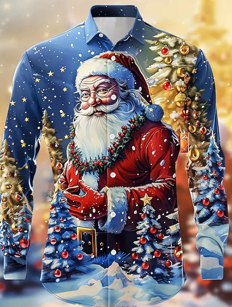 Weihnachts-Langarmshirt mit Blumenmuster – Bild 4 | LuxeStyle