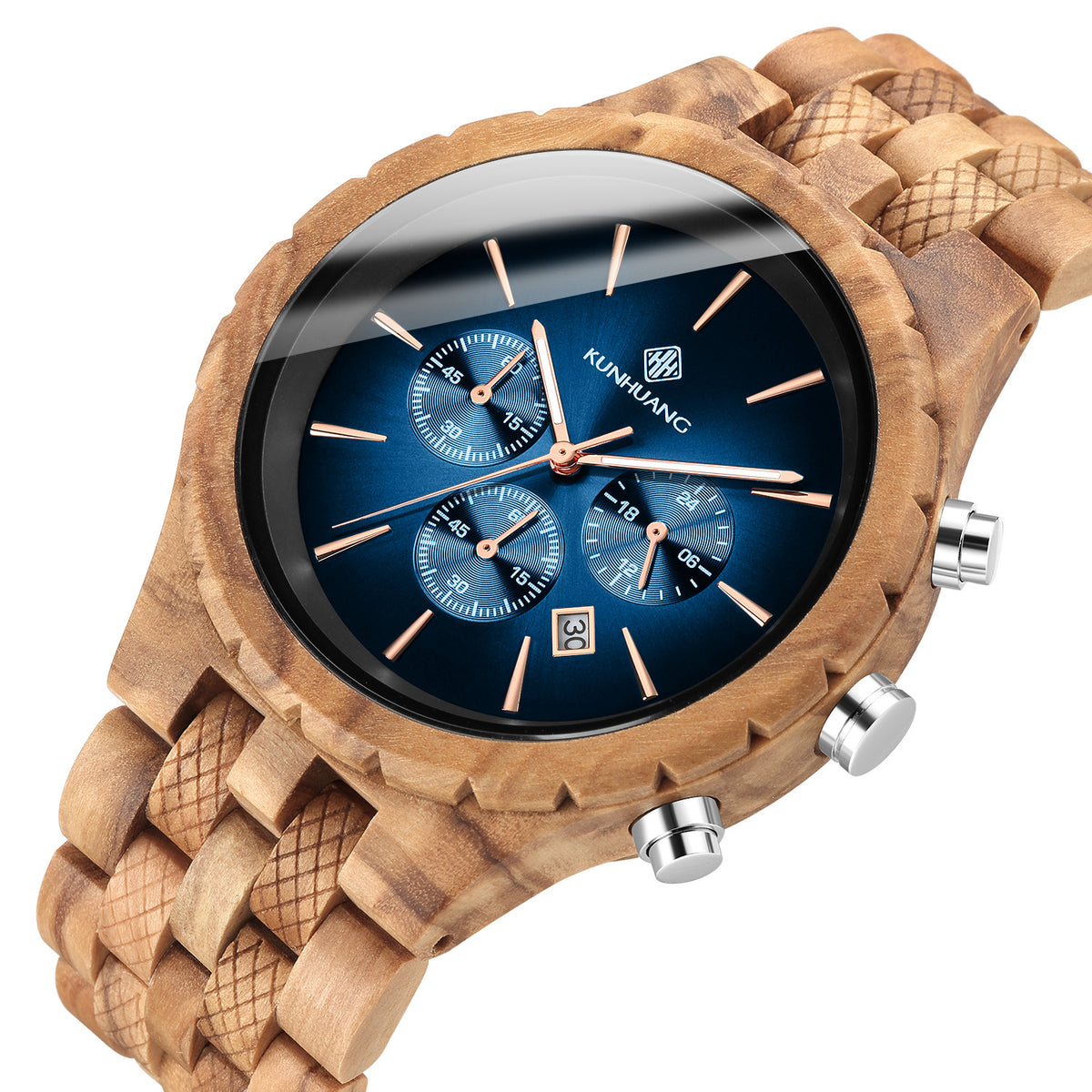 Holzarmbanduhr mit Multifunktionswerk – Bild 6 | LuxeStyle