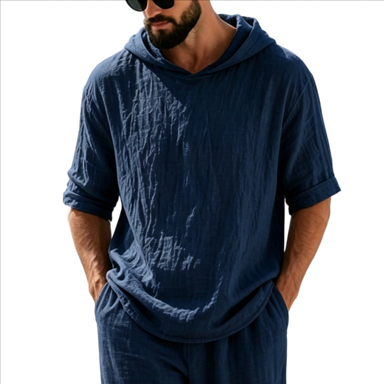 Kurzarm-Hoodie mit Fünfpunkt-Ärmeln