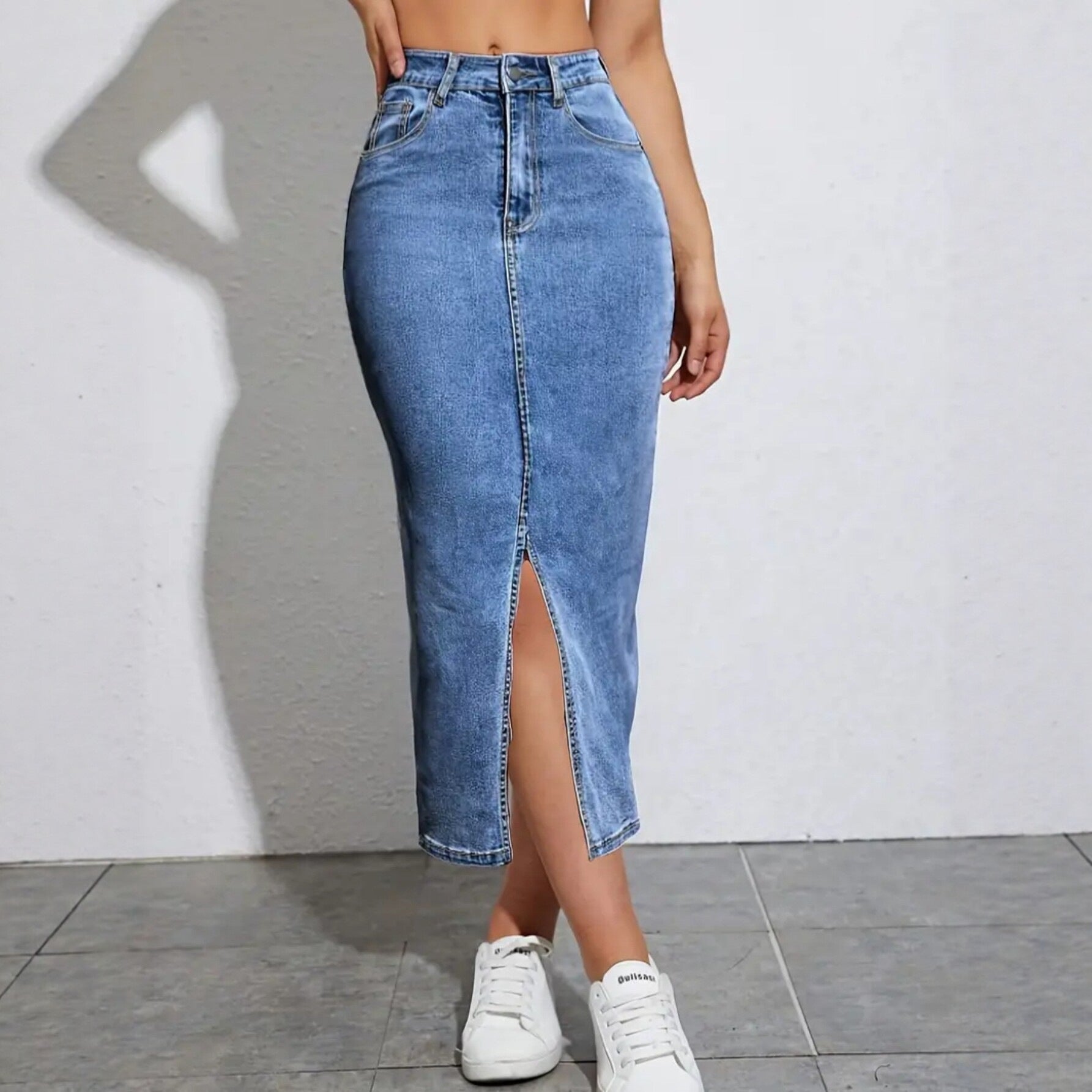 Mid-Länge Bodycon Kleid, figurbetonend, elastisch