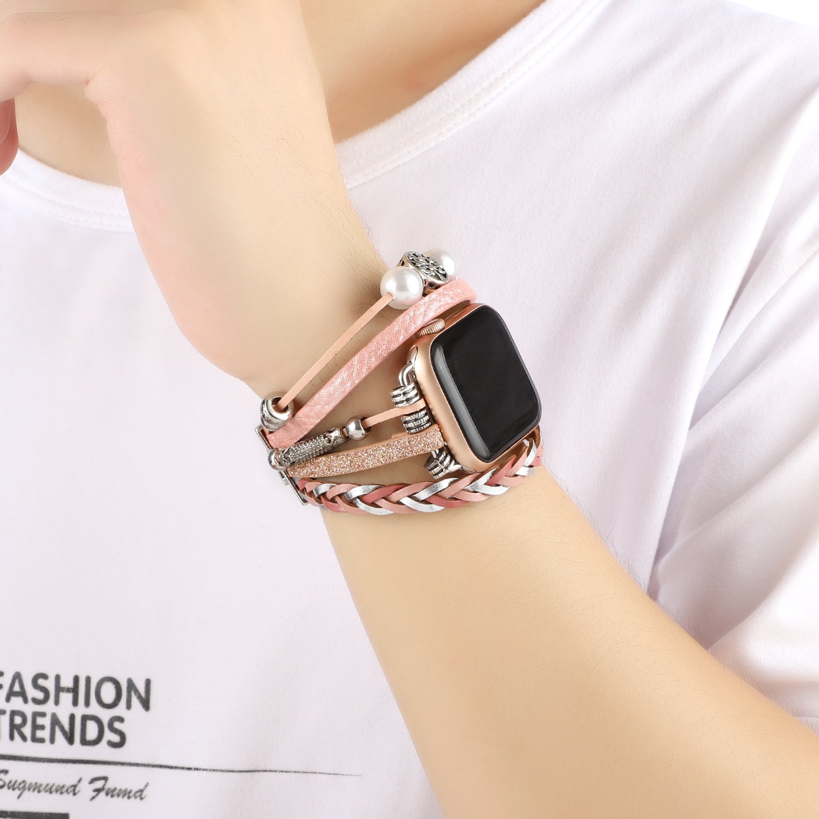 Vintage Metall-Leder Armband für Apple Watch – Ansicht 6