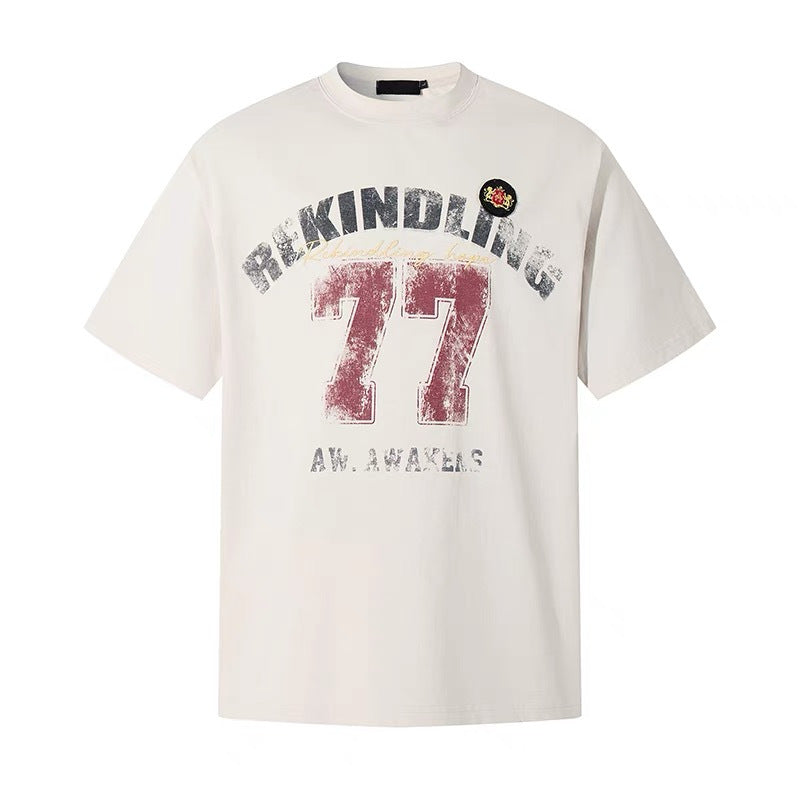 Loose-Fit Kurzarm-Shirt mit Print